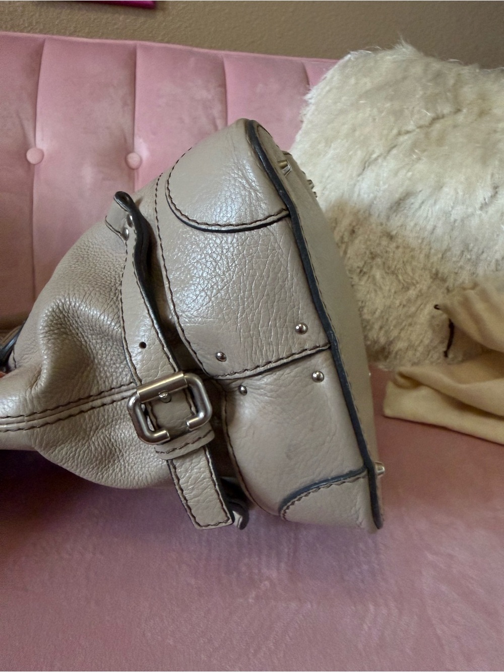 💯 Auth! Classic CHLOE  PADDINGTON Tan Leather  Handbag W Silver Tone Lock & Key - Picture 12 of 17
